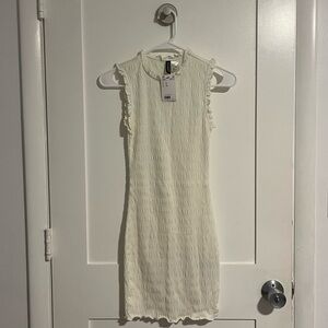 H&M Cream Ruffle Mini Dress